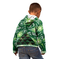Matariki New Zealand Kid Hoodie NZ Niho Taniwha Maori New Year Green Galaxy