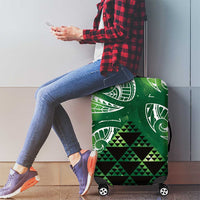 Matariki New Zealand Luggage Cover NZ Niho Taniwha Maori New Year Green Galaxy