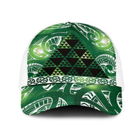 Matariki New Zealand Mesh Trucker Cap NZ Niho Taniwha Maori New Year Green Galaxy