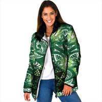 Matariki New Zealand Padded Jacket NZ Niho Taniwha Maori New Year Green Galaxy
