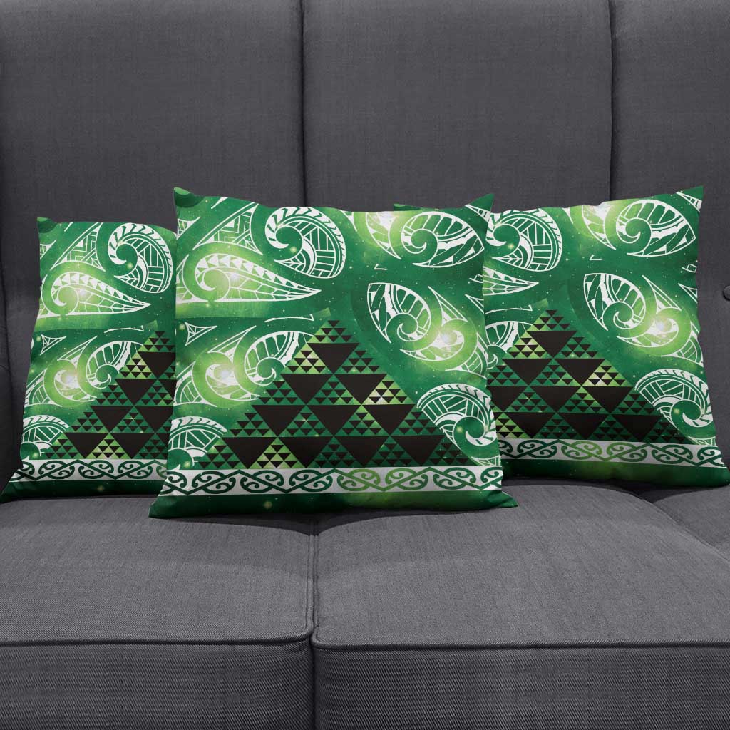 Matariki New Zealand Pillow Cover NZ Niho Taniwha Maori New Year Green Galaxy LT14 - Polynesian Pride