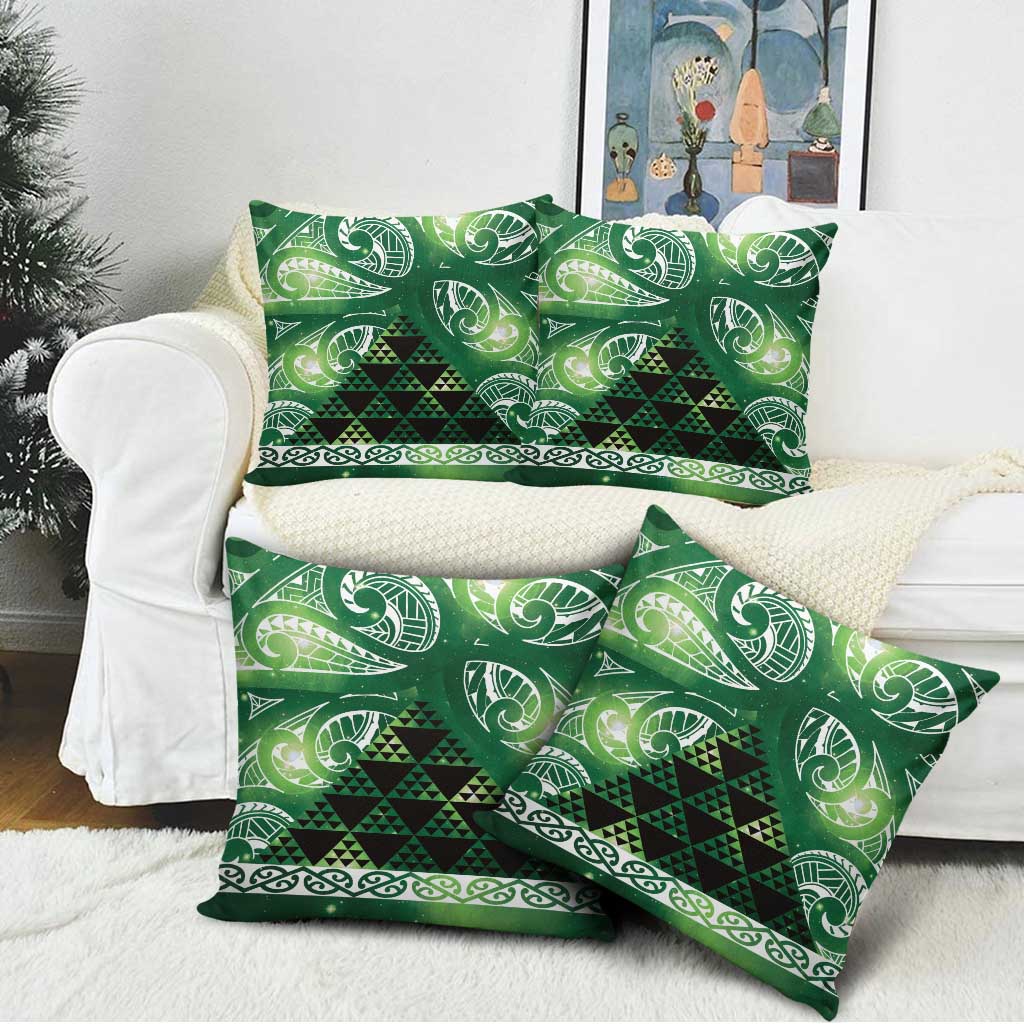 Matariki New Zealand Pillow Cover NZ Niho Taniwha Maori New Year Green Galaxy LT14 - Polynesian Pride