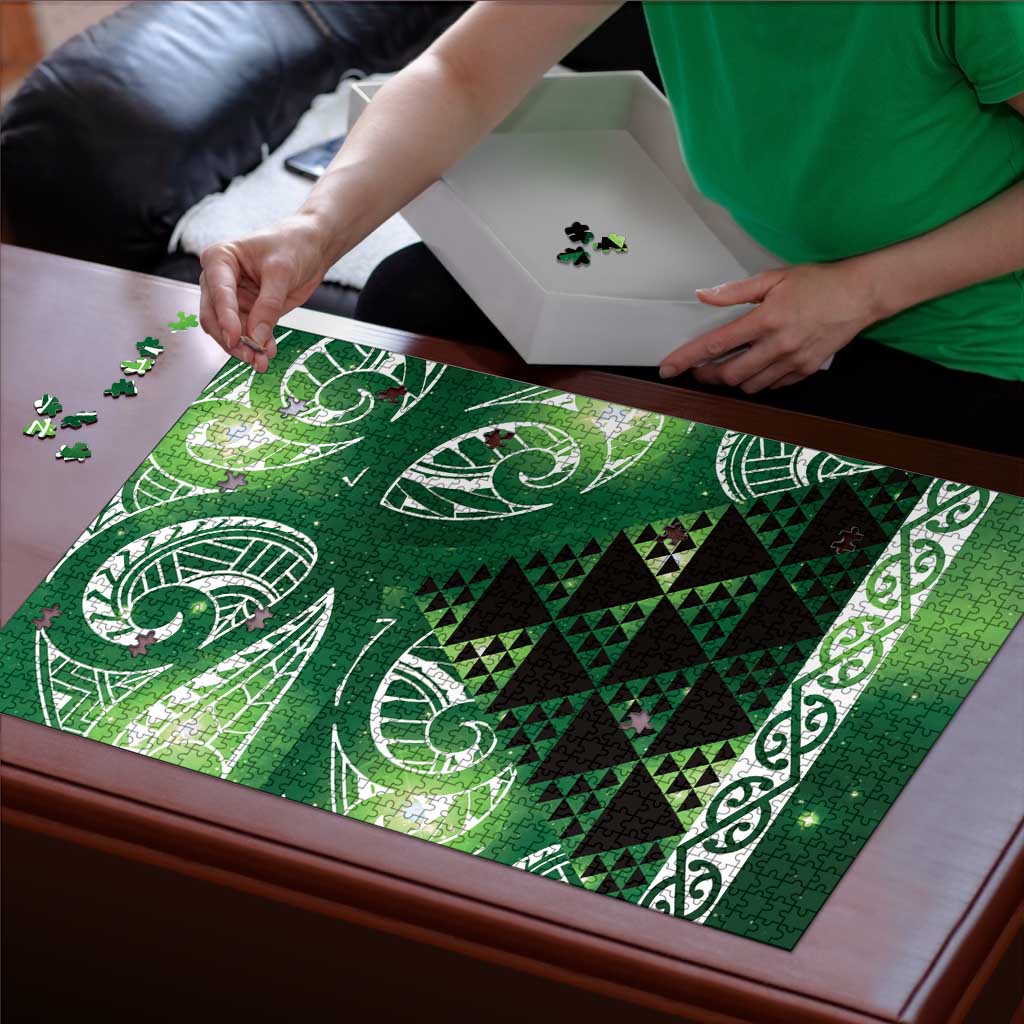 Matariki New Zealand Puzzle NZ Niho Taniwha Maori New Year Green Galaxy
