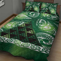 Matariki New Zealand Quilt Bed Set NZ Niho Taniwha Maori New Year Green Galaxy