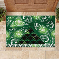 Matariki New Zealand Rubber Doormat NZ Niho Taniwha Maori New Year Green Galaxy LT14 Green - Polynesian Pride