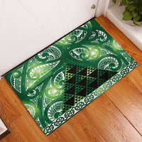 Matariki New Zealand Rubber Doormat NZ Niho Taniwha Maori New Year Green Galaxy LT14 - Polynesian Pride
