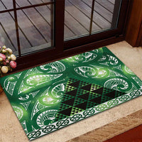 Matariki New Zealand Rubber Doormat NZ Niho Taniwha Maori New Year Green Galaxy LT14 - Polynesian Pride