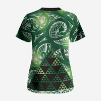 Matariki New Zealand Scrub Top NZ Niho Taniwha Maori New Year Green Galaxy