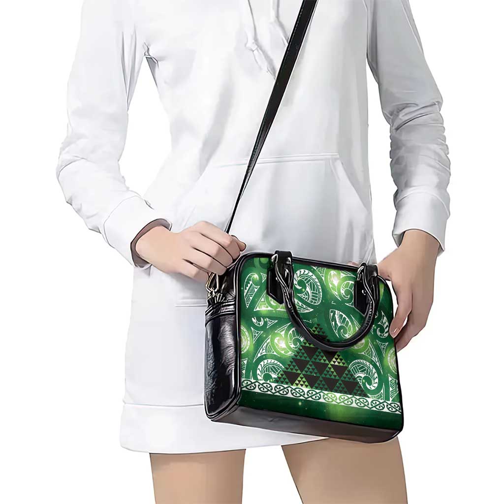 Matariki New Zealand Shoulder Handbag NZ Niho Taniwha Maori New Year Green Galaxy