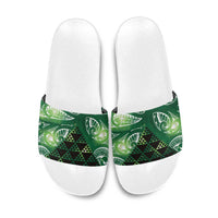 Matariki New Zealand Slide Sandals NZ Niho Taniwha Maori New Year Green Galaxy LT14 Green - Polynesian Pride