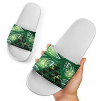 Matariki New Zealand Slide Sandals NZ Niho Taniwha Maori New Year Green Galaxy LT14 - Polynesian Pride