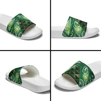 Matariki New Zealand Slide Sandals NZ Niho Taniwha Maori New Year Green Galaxy LT14 - Polynesian Pride