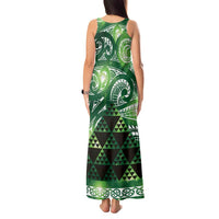 Matariki New Zealand Tank Maxi Dress NZ Niho Taniwha Maori New Year Green Galaxy