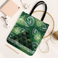 Matariki New Zealand Tote Bag NZ Niho Taniwha Maori New Year Green Galaxy LT14 Black Strap One Size Green - Polynesian Pride