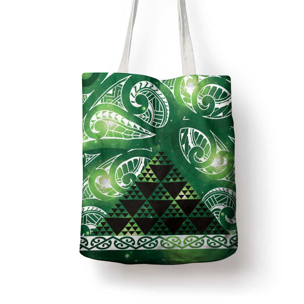 Matariki New Zealand Tote Bag NZ Niho Taniwha Maori New Year Green Galaxy LT14 - Polynesian Pride