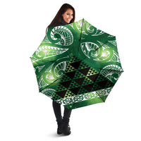 Matariki New Zealand Umbrella NZ Niho Taniwha Maori New Year Green Galaxy