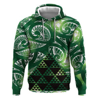 Matariki New Zealand Zip Hoodie NZ Niho Taniwha Maori New Year Green Galaxy