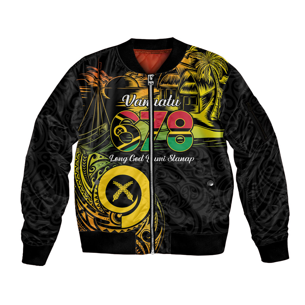 Personalised Vanuatu 678 Sleeve Zip Bomber Jacket Proud To Be A Ni-Van