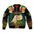 Vanuatu Triton's Trumpet Bomber Jacket Tropical Flowers Vanuatuan Map