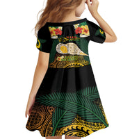 Vanuatu Triton's Trumpet Family Matching Tank Maxi Dress and Hawaiian Shirt Tropical Flowers Vanuatuan Map