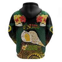 Vanuatu Triton's Trumpet Hoodie Tropical Flowers Vanuatuan Map LT14 - Polynesian Pride
