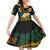 Vanuatu Triton's Trumpet Kid Short Sleeve Dress Tropical Flowers Vanuatuan Map