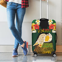 Vanuatu Triton's Trumpet Luggage Cover Tropical Flowers Vanuatuan Map