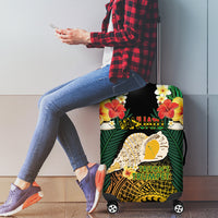 Vanuatu Triton's Trumpet Luggage Cover Tropical Flowers Vanuatuan Map