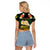 Vanuatu Triton's Trumpet Raglan Cropped T Shirt Tropical Flowers Vanuatuan Map