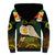 Vanuatu Triton's Trumpet Sherpa Hoodie Tropical Flowers Vanuatuan Map