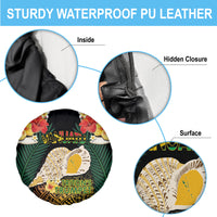 Vanuatu Triton's Trumpet Spare Tire Cover Tropical Flowers Vanuatuan Map