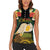 Vanuatu Triton's Trumpet Women Sleeveless Polo Shirt Tropical Flowers Vanuatuan Map