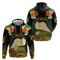Vanuatu Triton's Trumpet Zip Hoodie Tropical Flowers Vanuatuan Map