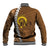 Vanuatu Coconut Crab Baseball Jacket Ni-Van Tropical Leaves With Sand Drawing Art