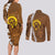 Vanuatu Coconut Crab Couples Matching Long Sleeve Bodycon Dress and Long Sleeve Button Shirt Ni-Van Tropical Leaves With Sand Drawing Art