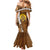 Vanuatu Coconut Crab Family Matching Mermaid Dress and Hawaiian Shirt Ni-Van Tropical Leaves With Sand Drawing Art