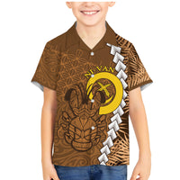 Vanuatu Coconut Crab Family Matching Mermaid Dress and Hawaiian Shirt Ni-Van Tropical Leaves With Sand Drawing Art