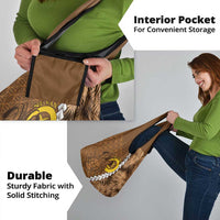 Vanuatu Coconut Crab Grocery Bag Ni-Van Tropical Leaves With Sand Drawing Art