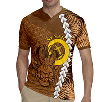 Vanuatu Coconut Crab Rugby Jersey Ni-Van Tropical Leaves With Sand Drawing Art