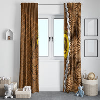 Vanuatu Coconut Crab Window Curtain Ni-Van Tropical Leaves With Sand Drawing Art