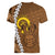 Vanuatu Coconut Crab Women V-Neck T-Shirt Ni-Van Tropical Leaves With Sand Drawing Art