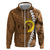 Vanuatu Coconut Crab Zip Hoodie Ni-Van Tropical Leaves With Sand Drawing Art