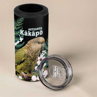 Personalised New Zealand Kakapo 4 in 1 Can Cooler Tumbler Aotearoa Fern With Manuka