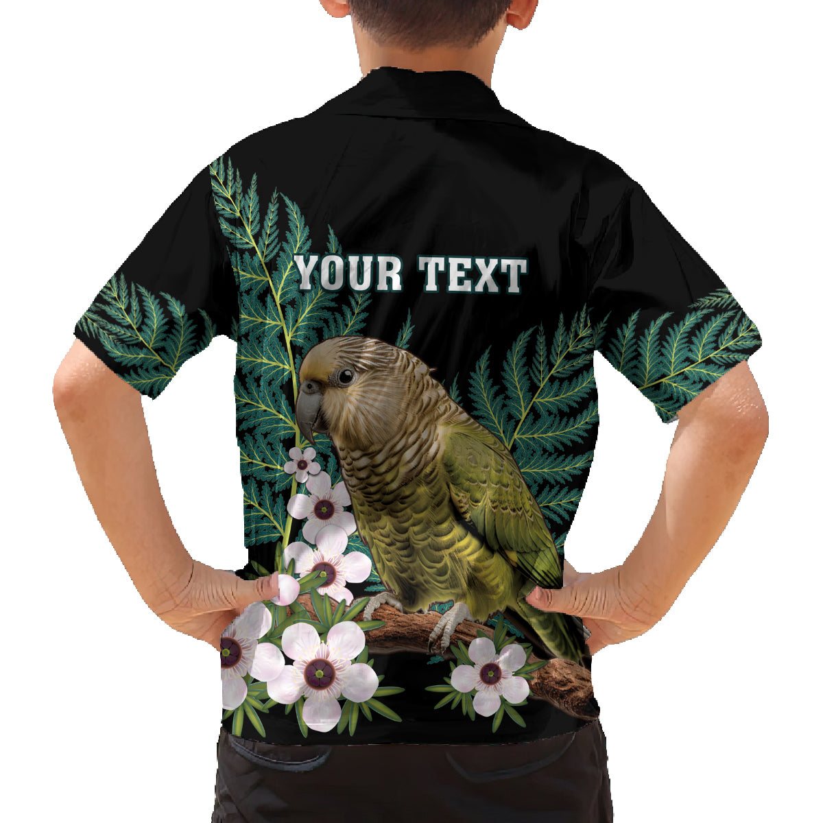 Personalised New Zealand Kakapo Family Matching Long Sleeve Bodycon Dress and Hawaiian Shirt Aotearoa Fern With Manuka LT14 - Polynesian Pride