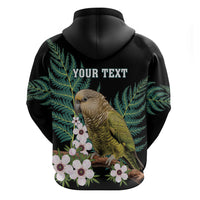 Personalised New Zealand Kakapo Zip Hoodie Aotearoa Fern With Manuka