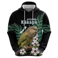Personalised New Zealand Kakapo Zip Hoodie Aotearoa Fern With Manuka