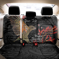Personalised New Zealand Kea Back Car Seat Cover Nestor Notabilis With Harakeke Maori Pattern