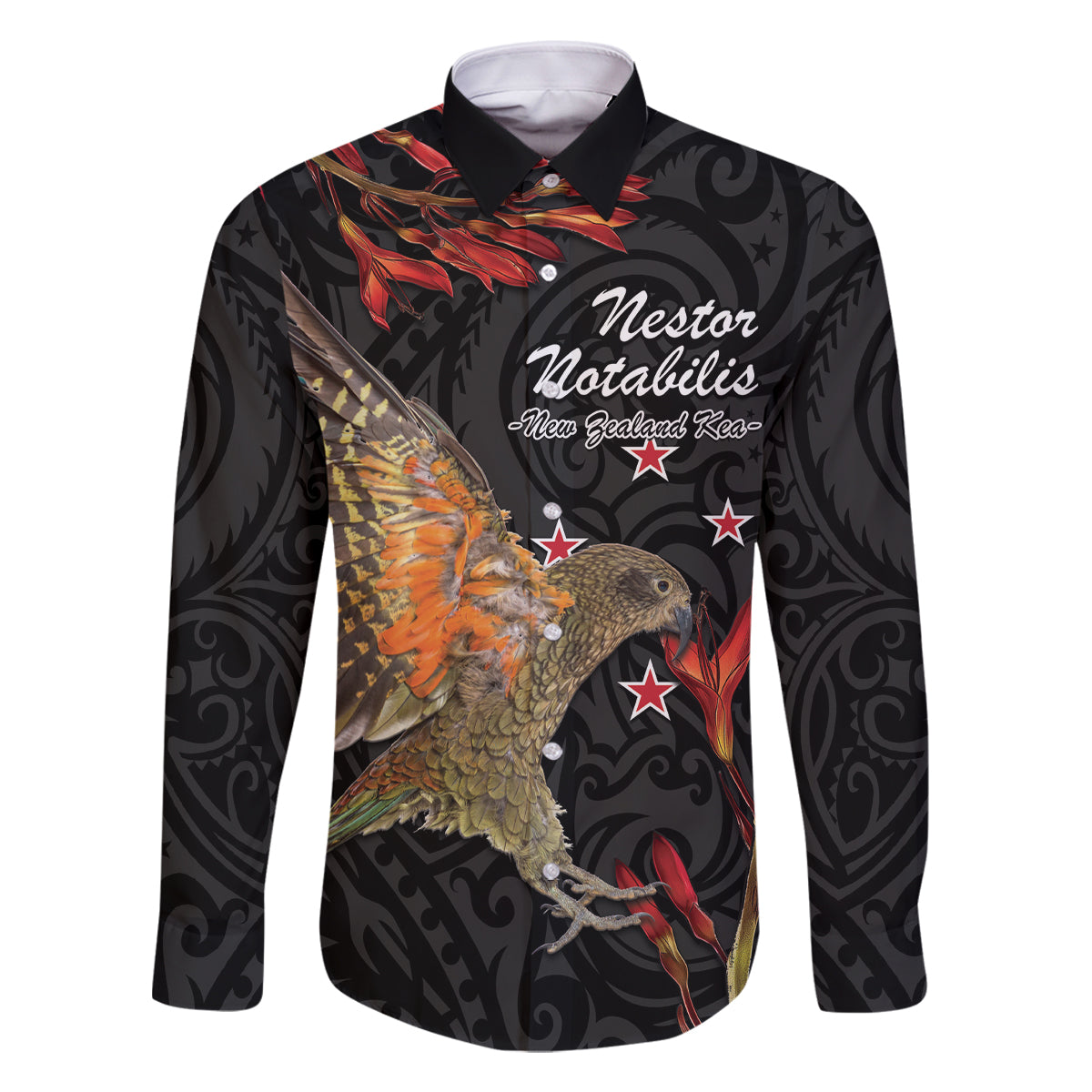Personalised New Zealand Kea Family Matching Long Sleeve Bodycon Dress and Hawaiian Shirt Nestor Notabilis With Harakeke Maori Pattern