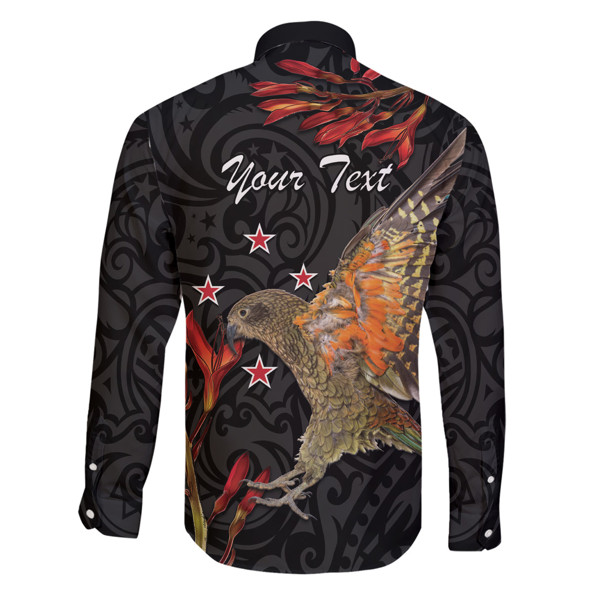 Personalised New Zealand Kea Family Matching Short Sleeve Bodycon Dress and Hawaiian Shirt Nestor Notabilis With Harakeke Maori Pattern