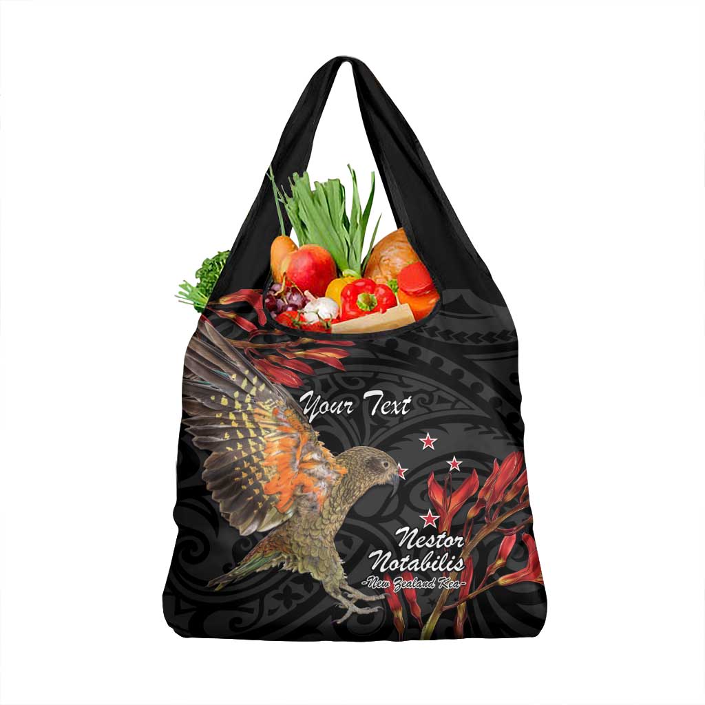 Personalised New Zealand Kea Grocery Bag Nestor Notabilis With Harakeke Maori Pattern